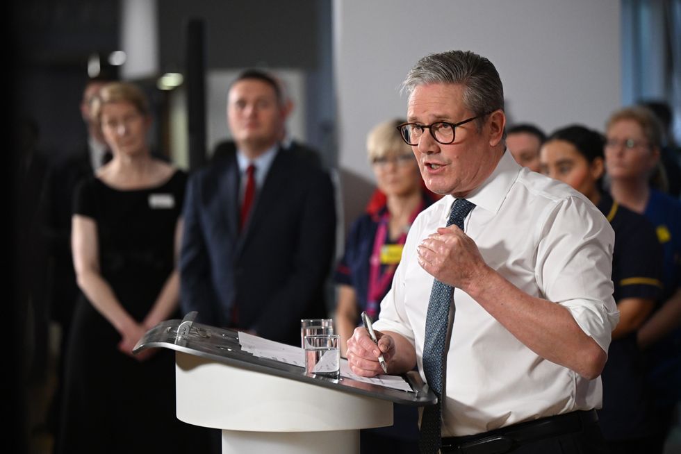 Sir Keir Starmer unveiling Labour's NHS plan