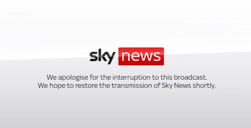 Sky News outage screen