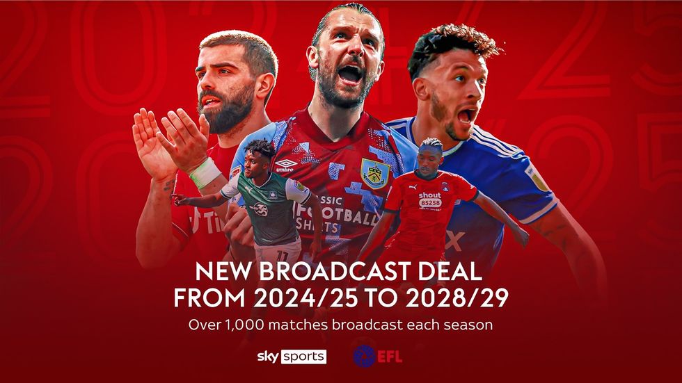 sky sports plus promotional image showing the number of EFL matches coming to the service