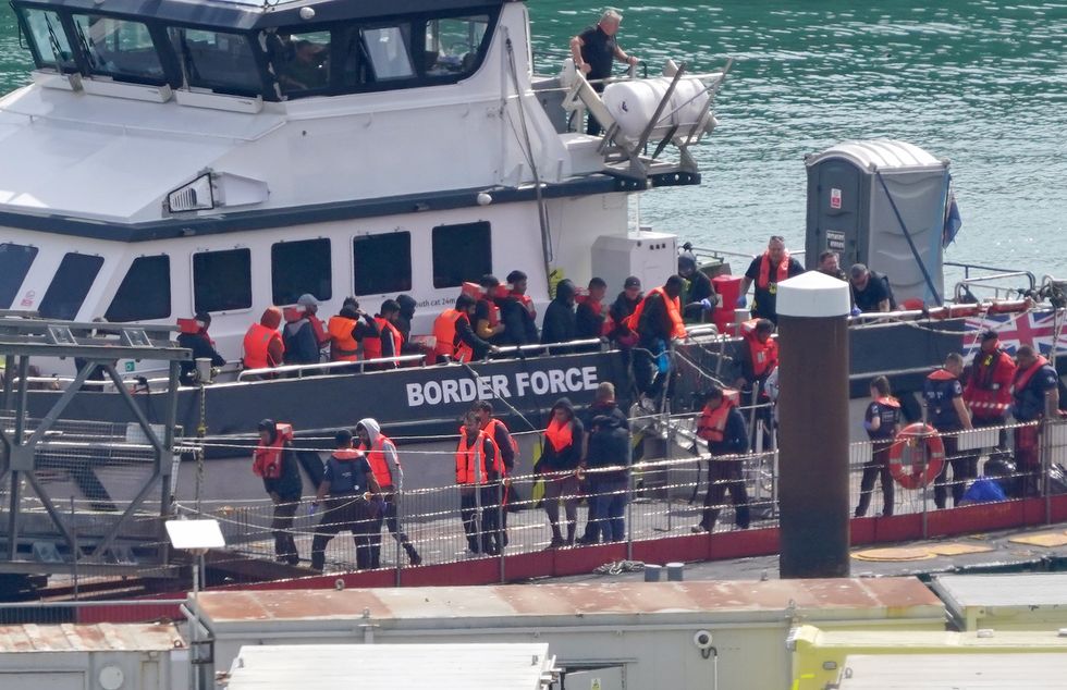 Small boat migrants arrive on Border Force boat