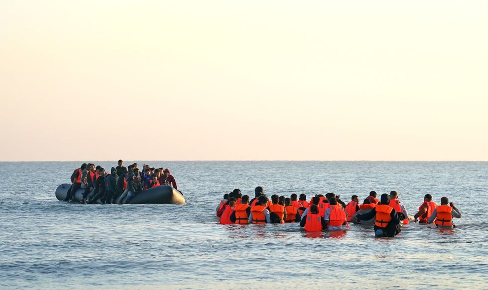 Small boat migrants in the Channel off the French coast