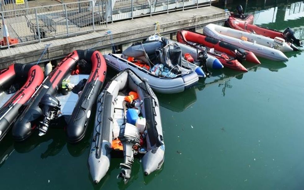 Small boats in a harbour