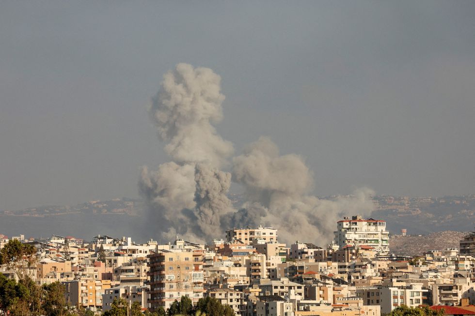 Smoke and dust rises after strike in Lebanon