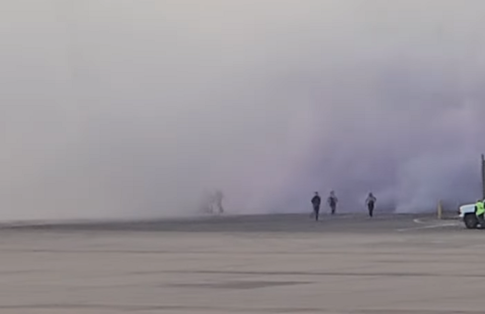 Smoke from plane