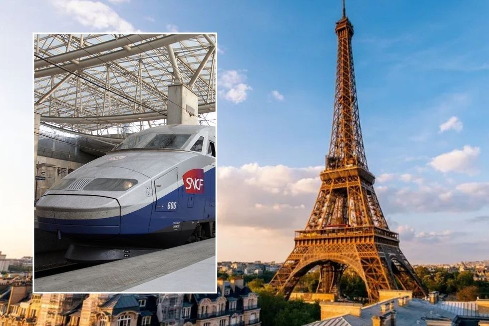 SNCF train and Eiffel tower