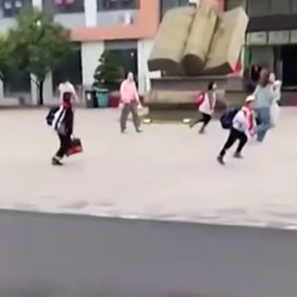 Social media footage of China school crash