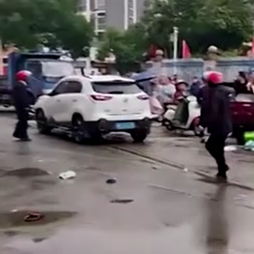 Social media footage of China school crash