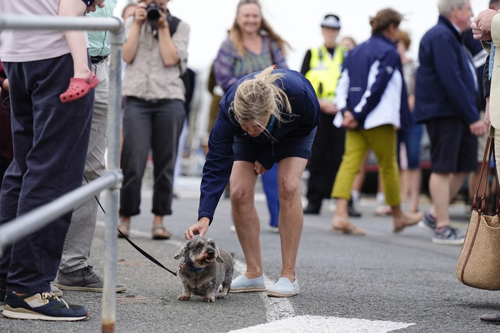 Sophie, Duchess of Edinburgh in Guernsey with dog