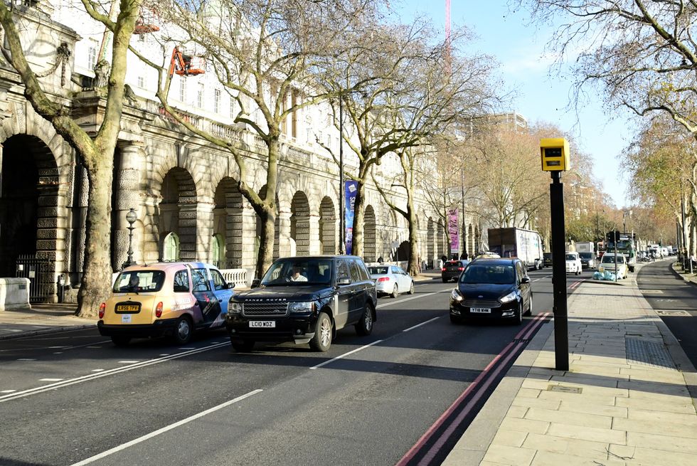 Speed camera on a London road