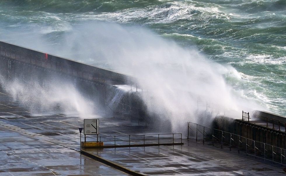 Spray at seafront