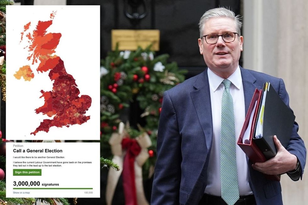 Starmer handed horrifying early Christmas present as 3 million sign petition demanding 'immediate' General Election