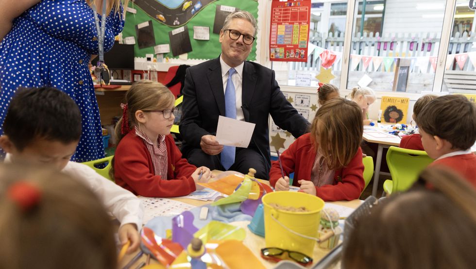 Starmer in a classroom