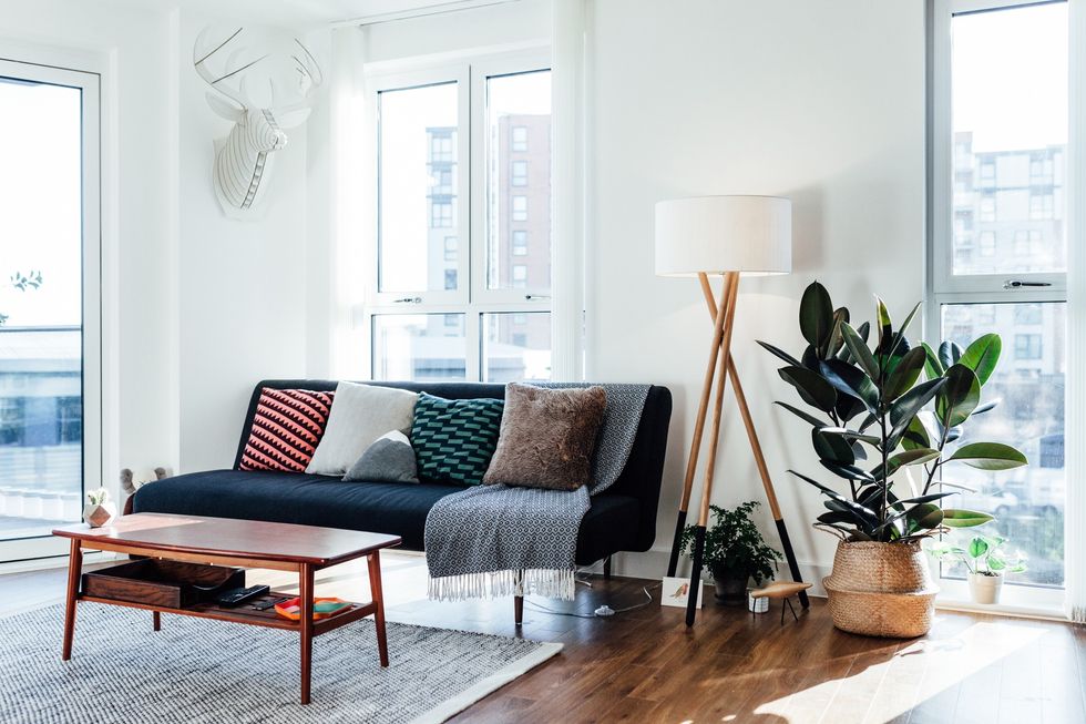 Statement lamp in living room