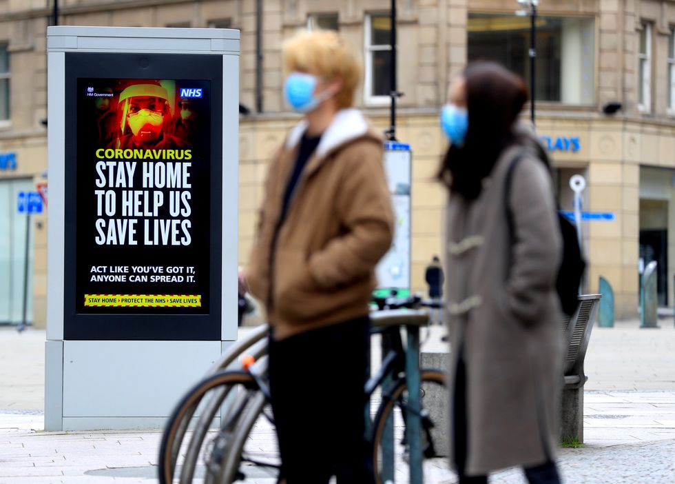 Stay home sign on UK street