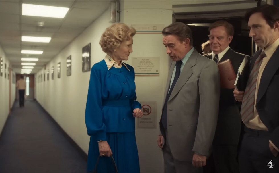 Steve Coogan as Brian Walden and Harriet Walter as Margaret Thatcher