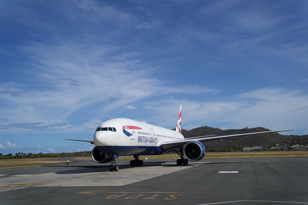 Stock image of BA plane in St Lucia