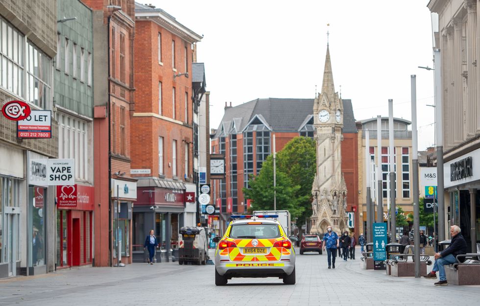 Stock image of police car in Leicester