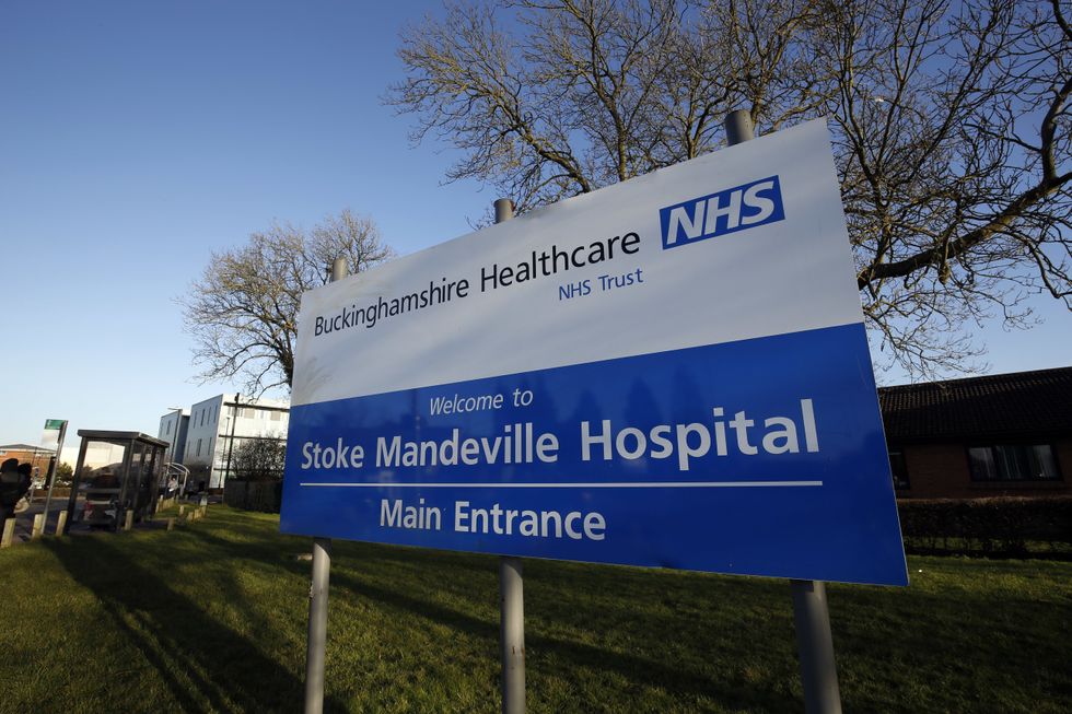 Stoke Mandeville Hospital sign