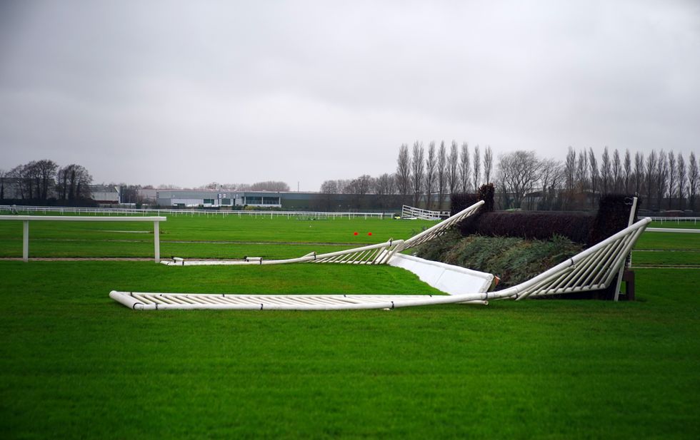 Storm Darragh has also caused damage at Aintree