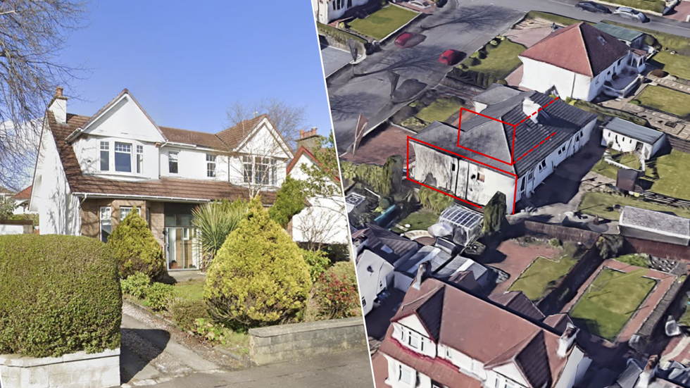 Street view of home on Glasgow Road/extension on neighbour's home