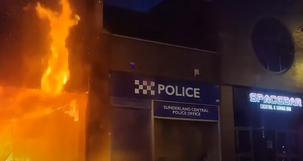 Sunderland Central Police Station was set on fire