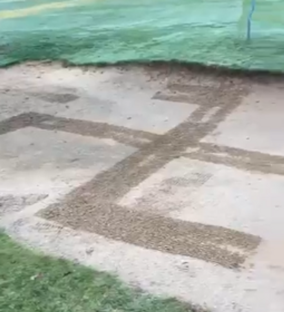 Swastikas on golf course