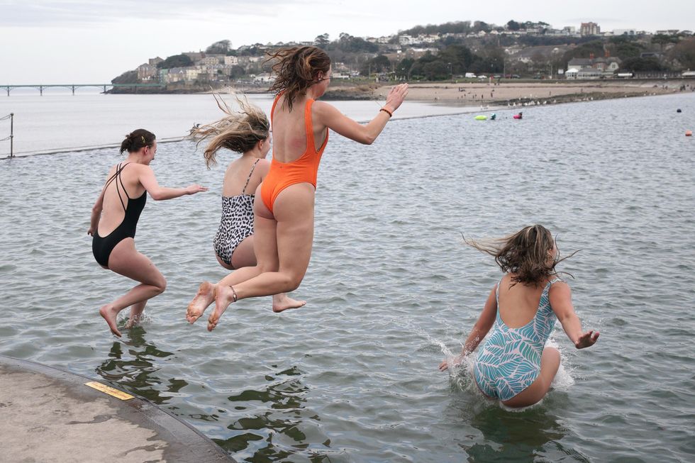 Swimmers in Clevedon Marine Lake