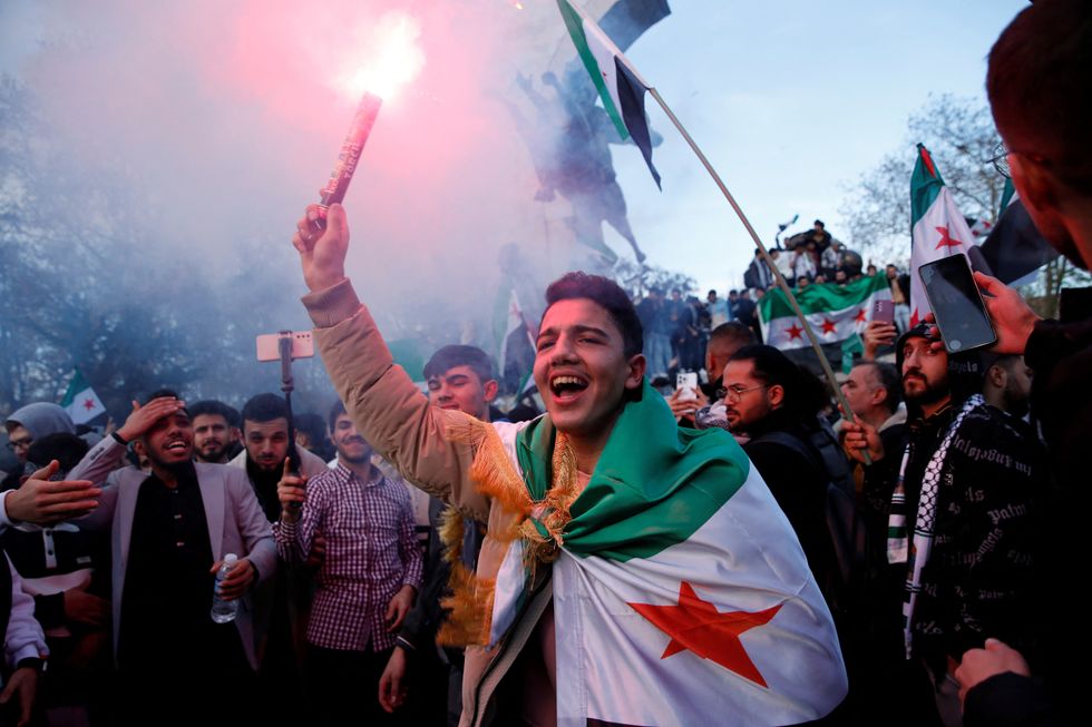 Syrian refugees celebrate in Turkey after the downfall of Bashar Al-Assad