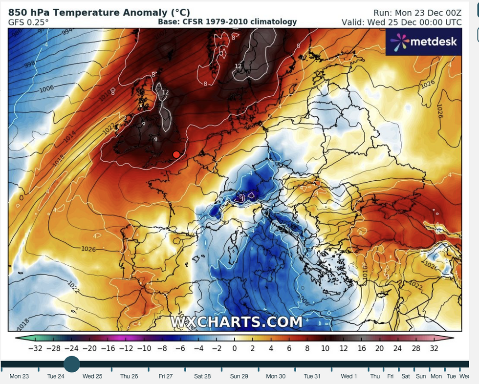 Temperatures soar on Christmas Day