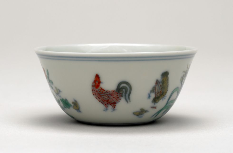 The 15th-century u201cchicken cupu201d made of porcelain