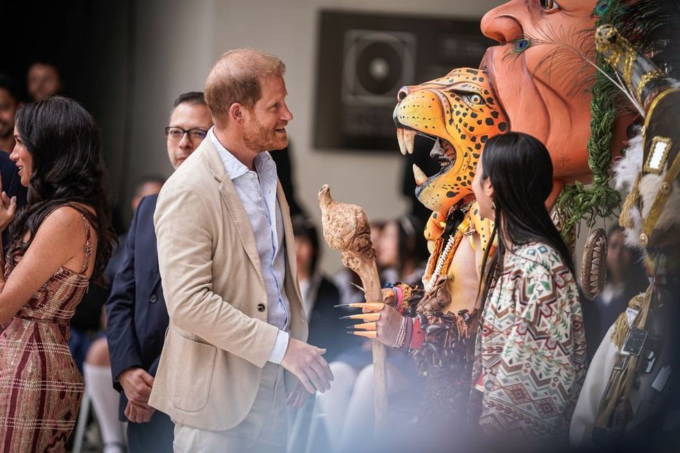 The Duke of Sussex during the couple's visit to Colombia