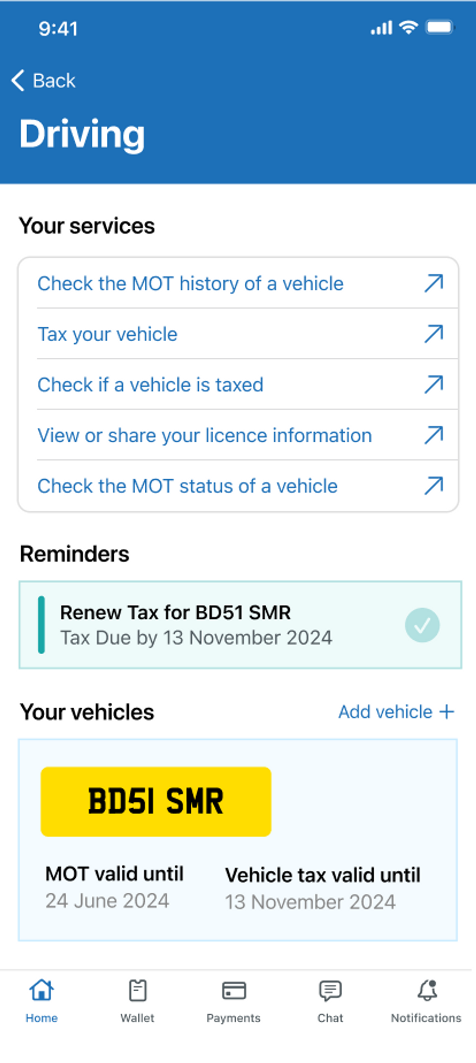 The GOV.UK digital driving licence app