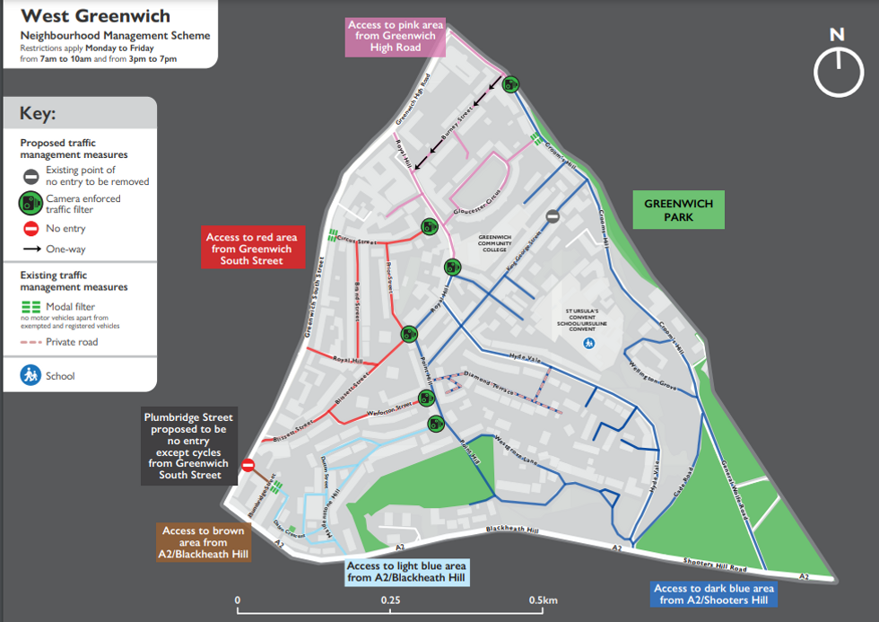 The LTN area in West Greenwich