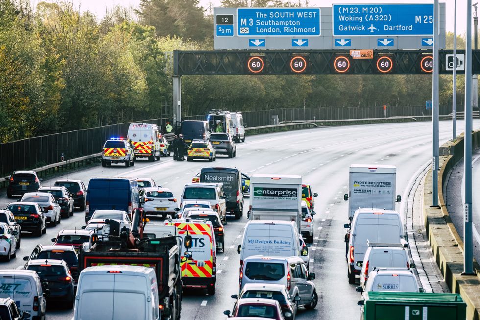 The M25 was brought to a standstill by protesters