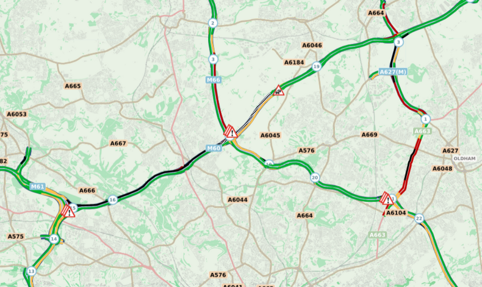 The M62 accident has caused traffic issues on surrounding roads