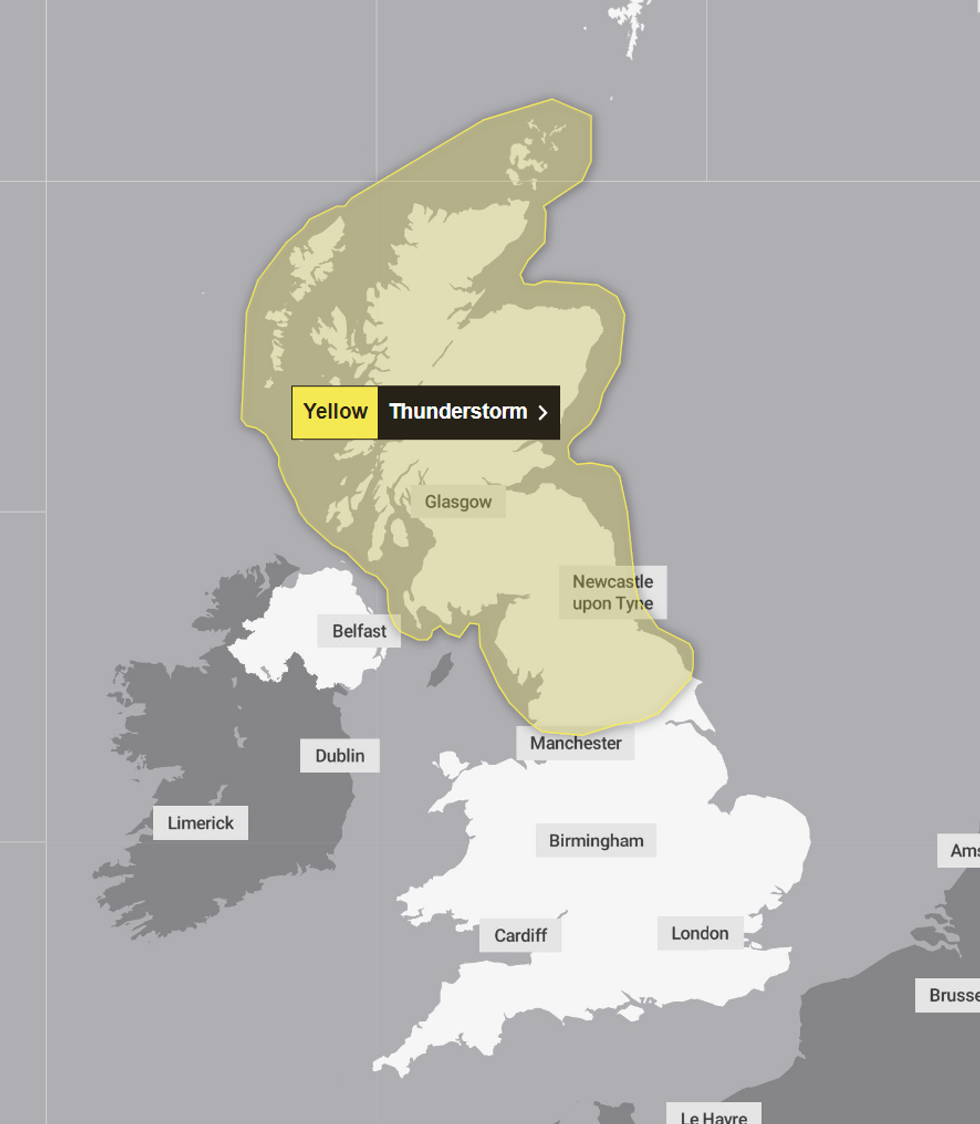 The Met Office's yellow weather warning