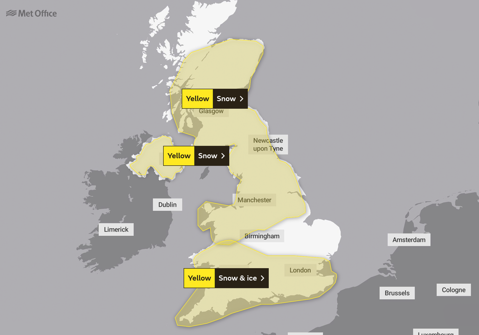 Met Office weather warnings extended as Britain set to be battered by ...