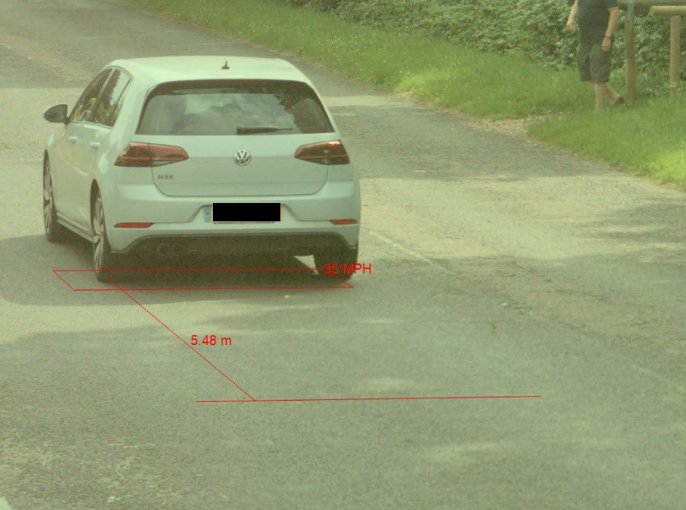 The new camera technology detecting a speeding car