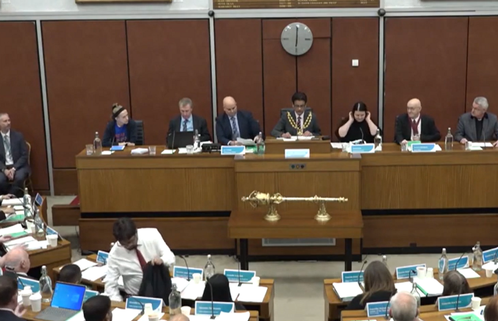 The Oldham Council meeting was adjourned after members of the public and councillors began hurling abuse at one another