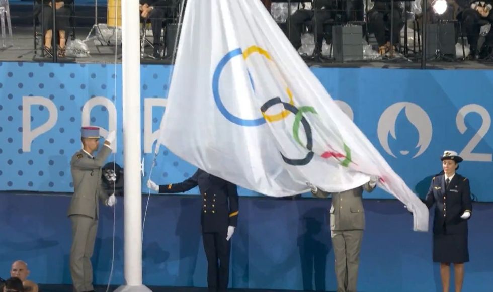 The Olympic flag was flown upside down