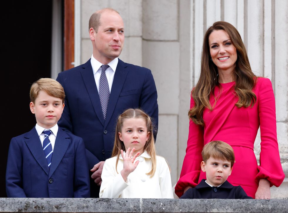 The Prince and Princess of Wales with their three children