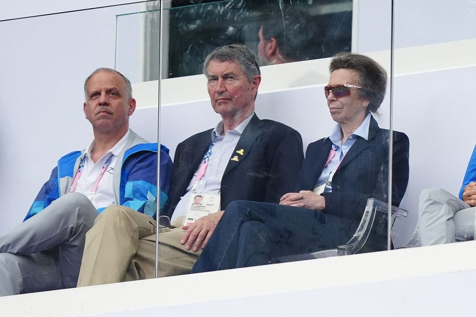 The Princess Royal watches on during the rugby sevens Bronze Medal match between South Africa and Australia