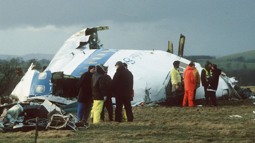 The scene after the Lockerbie bombing in 1988