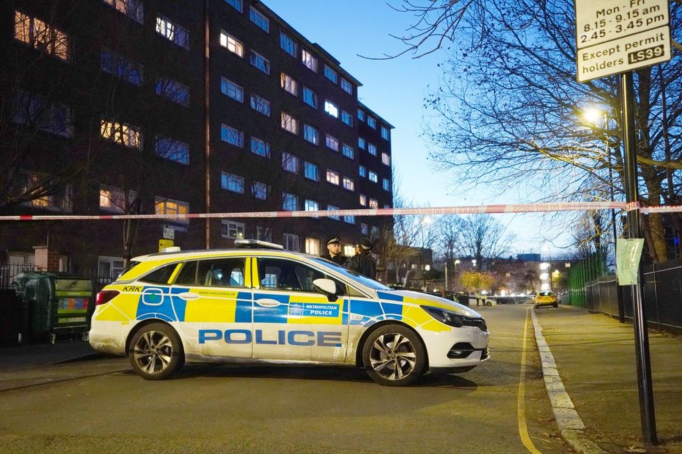 The scene in Paradise Road Clapham, south London after a 16-year-old boy has died after being shot on Tuesday