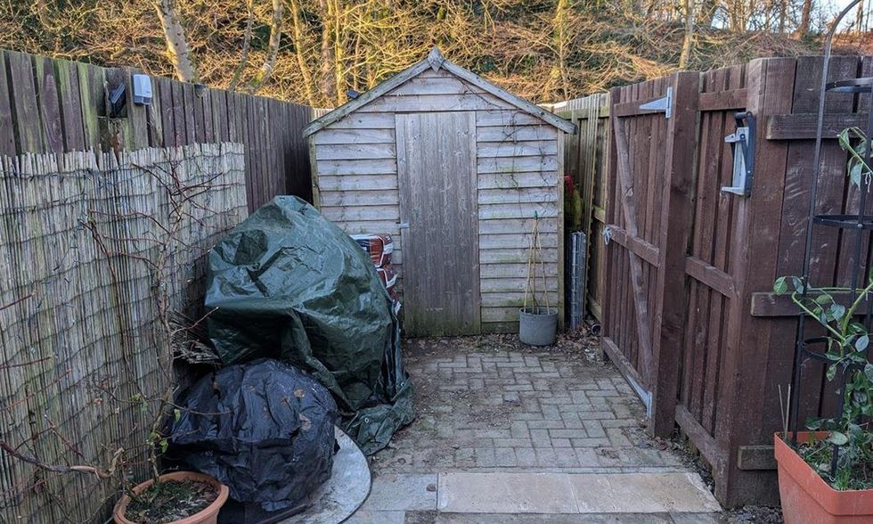 The shed encroaches on the carpark