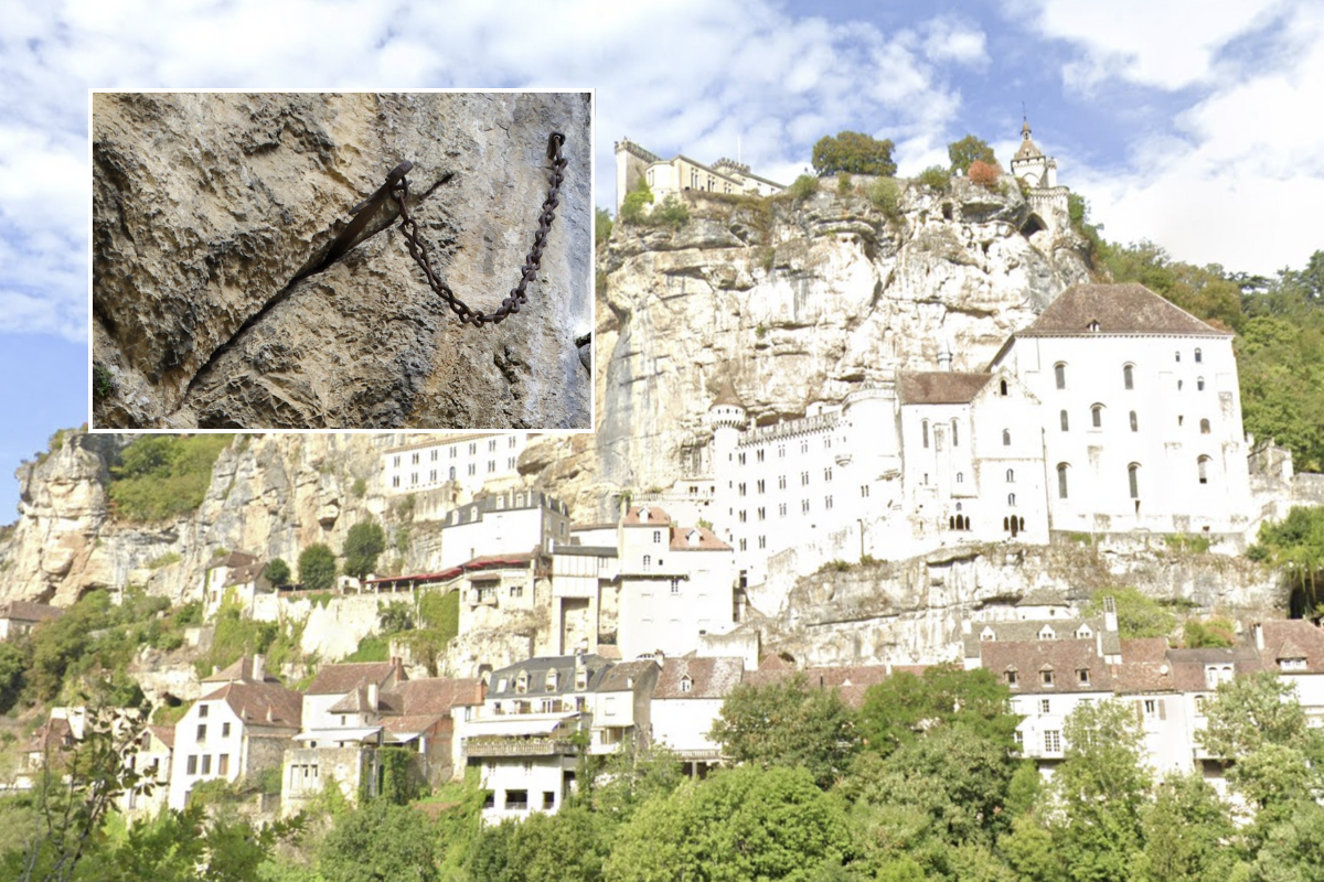 ​The sword was embedded in the cliffside