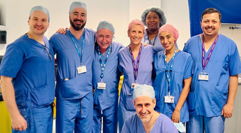 The team of surgeons who completed the successful surgery