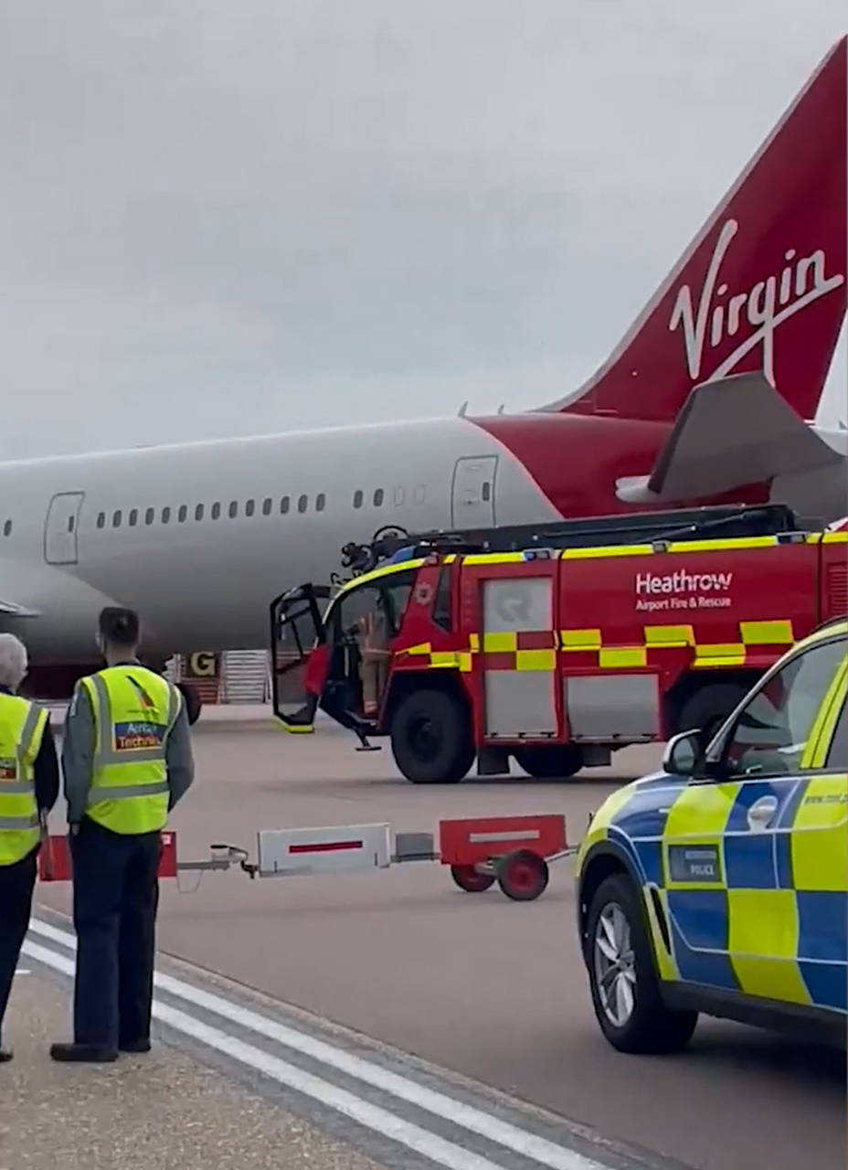 The Virgin plane was being guided by a tug at the time