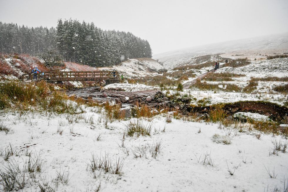 The walk took place on the rugged Brecon Beacons