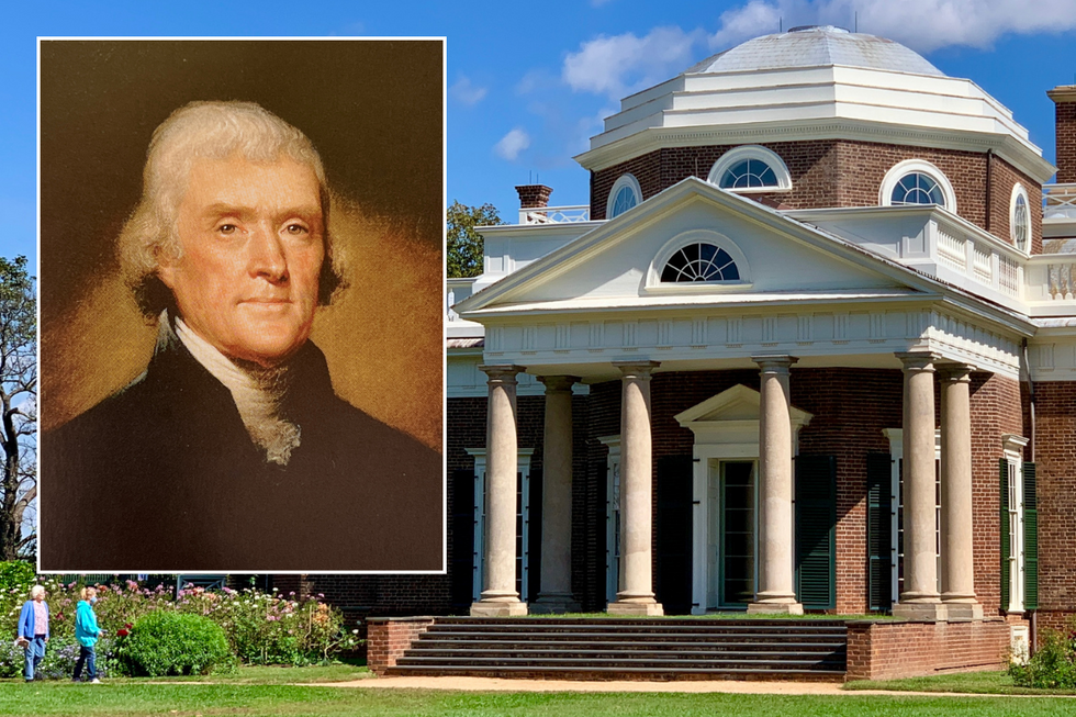 Thomas Jefferson portrait; Jefferson's Monticello home